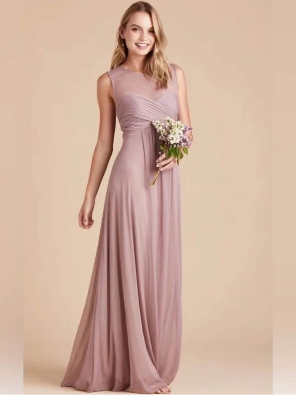 Birdy Grey Mauve Chiffon Maxi Dress